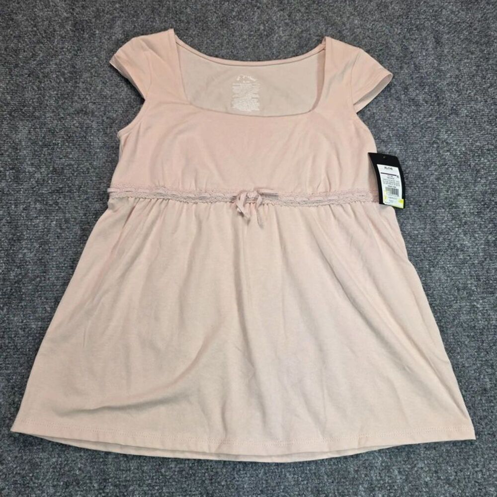 Girls Blush Pink Lace Waist Babydoll Tunic Top XL 14